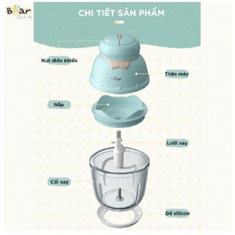 [Mã ELHA22 giảm 5% đơn 300K] Máy xay ăn dặm mini Bear QSJ-C02K1 (GR-B06V1)