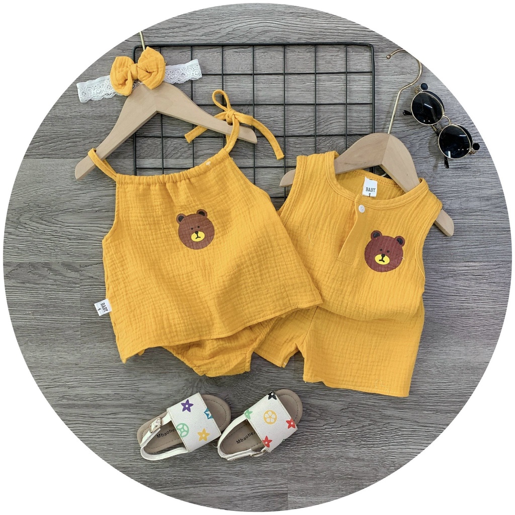 Set Bộ 3 Lỗ Chất Xô Muslin Siêu Mát Cho Bé Trai Bé Gái Size 8-20kg