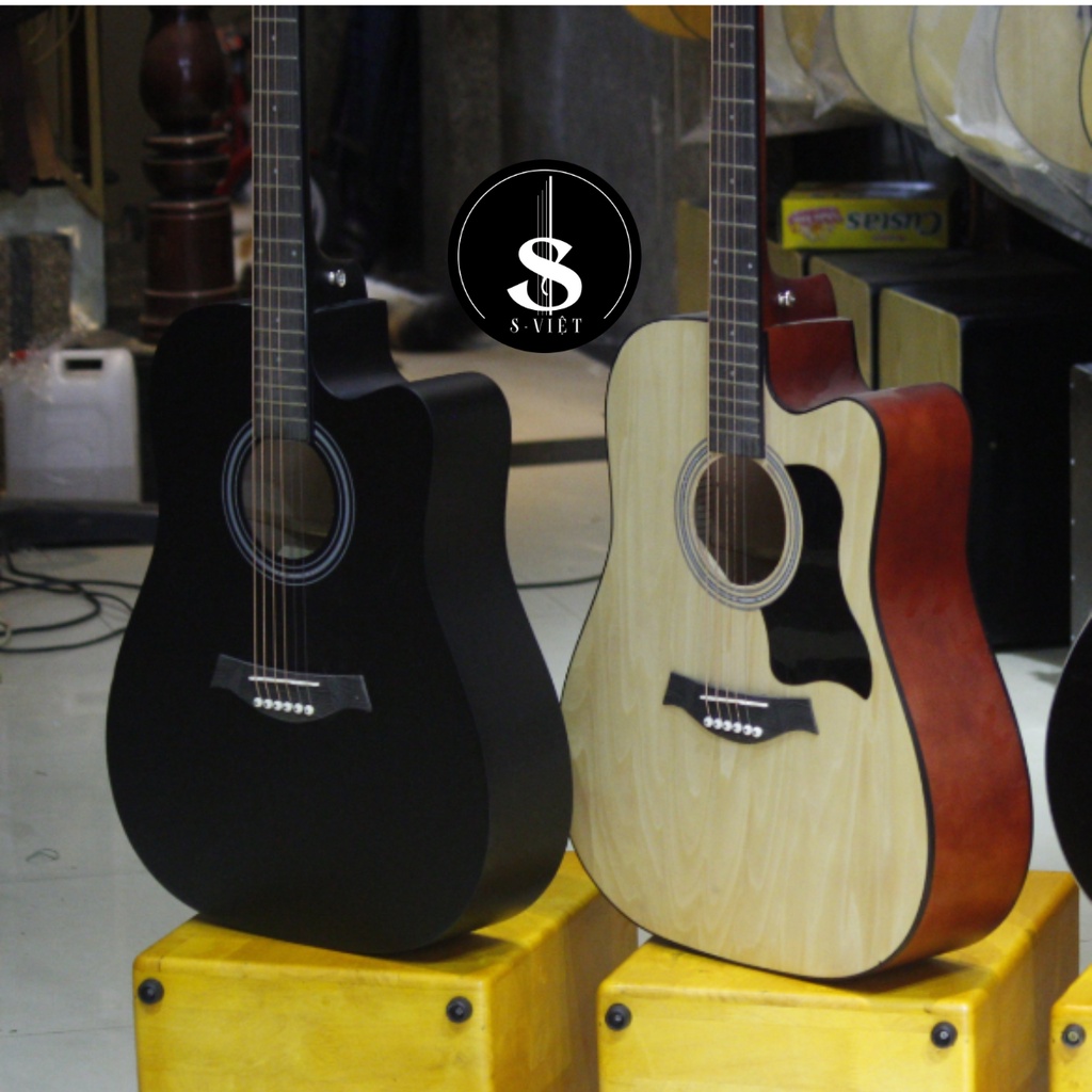 Đàn guitar acoustic giá rẻ, đàn guitar top gỗ thịt mã ESCD180 Pro chính hãng S Việt