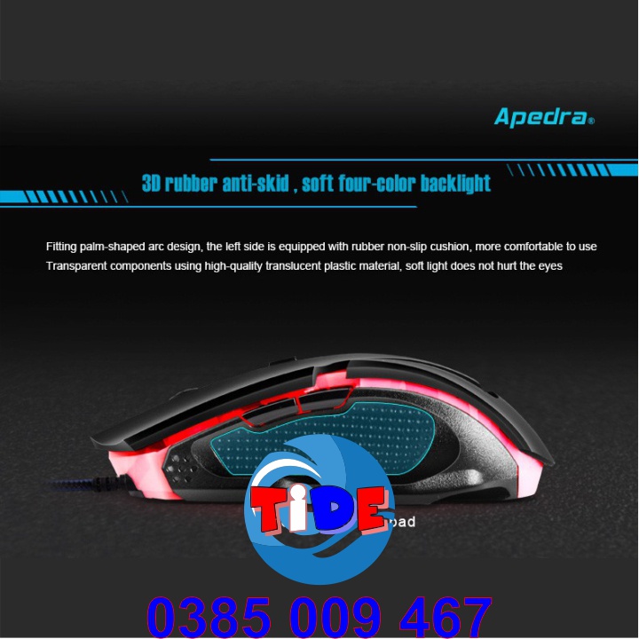 Chuột Gaming Apedra A9 – Chính hãng – Led đổi màu – Độ nhạy 3200 DPI – Bảo hành 12 tháng