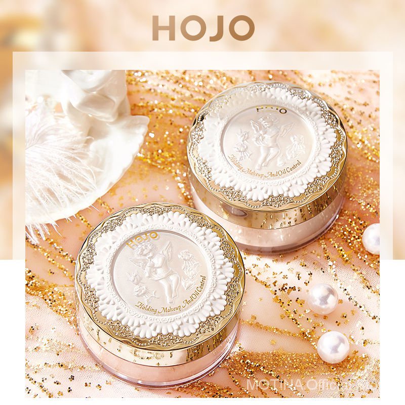 Phấn phủ HOJO dạng bột kiềm dầu che khuyết điểm không thấm nước và mồ hôi kèm mút tán