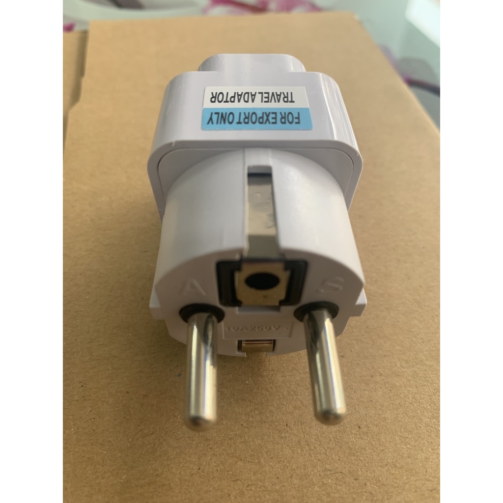 Travel Adapter Cốc chuyển đổi 3 chấu sang 2 châu adapter chuyển đổi 3 chân sang 2 chân cắm tròn hoặc dẹp phích cắm đổi c