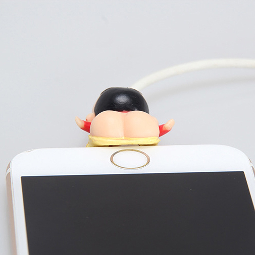 Phụ kiện bảo vệ dây cáp sạc hình cậu bé bút chì Shin-chan thích hợp cho iPhone