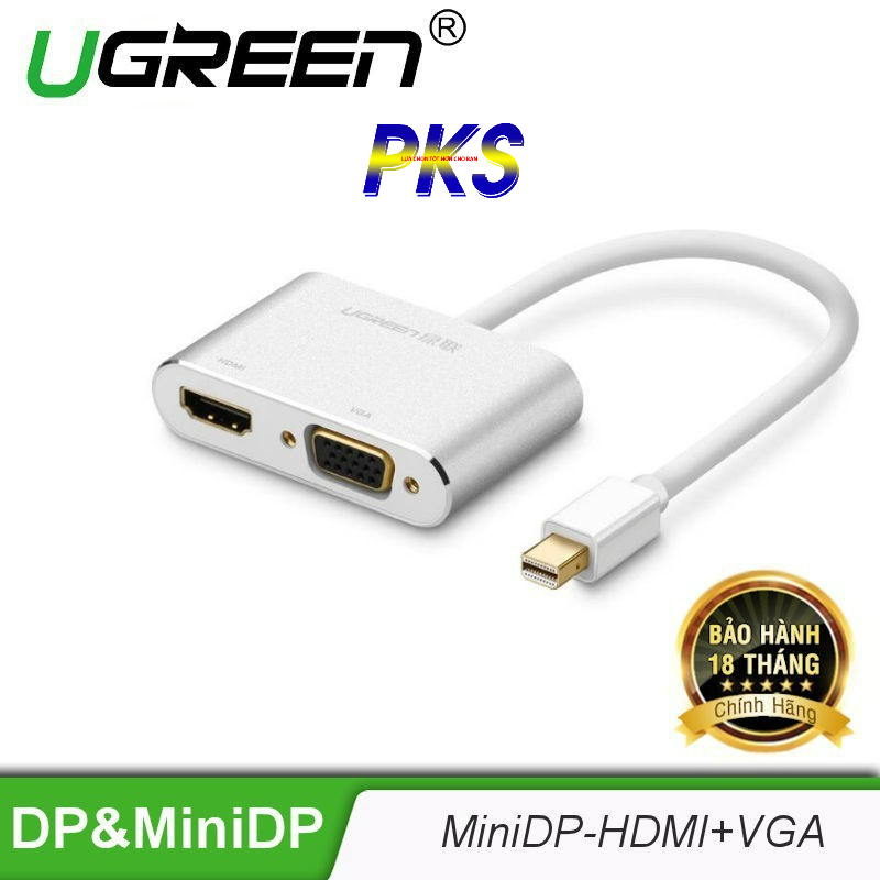 Cáp Mini DisplayPort Sang HDMI &amp; VGA Ugreen 20421 Vỏ Nhôm