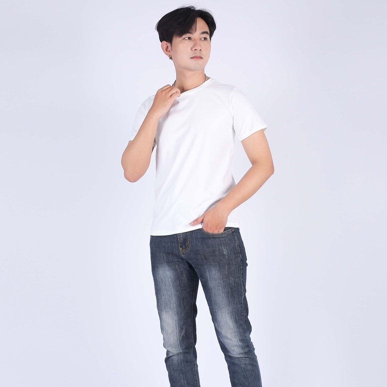 Áo phông nam tay ngắn BASIC MAN vải cotton bông cổ tròn form rộng thoáng mát - APN BM 001