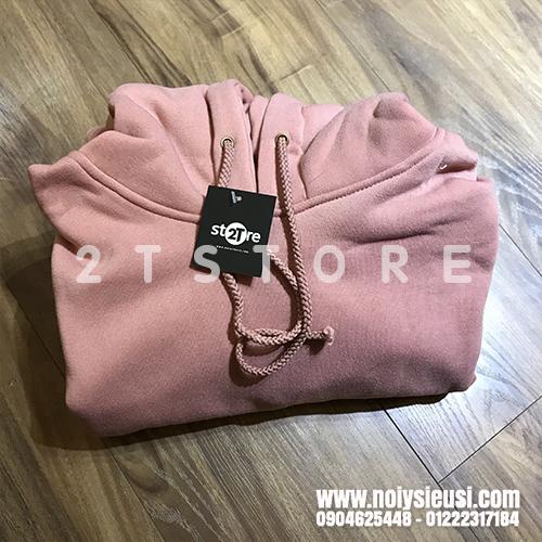 [HOT] Áo Khoác Nỉ Bông Hoodie Trơn Unisex  - Nón May Đắp 2 Lớp - Xỏ Ngón Cái (Hồng Ruốc)