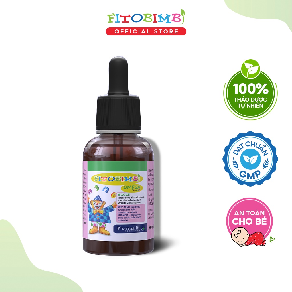 Siro Phát Triển Trí Não Cho Bé FITOBIMBI OMEGA JUNIOR Giúp Trẻ Thông Minh, Sáng Mắt Italia Chai 30ml