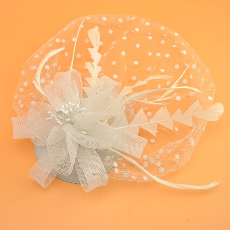 Flgo Phụ Kiện Cài Tóc Hình Lông Vũ Phong Cách Bohemian Phối Ruy Băng Lưới