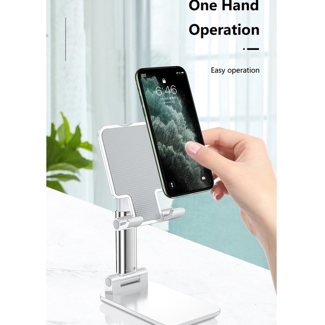 Giá đỡ điện thoại/máy tính bảng bằng nhựa và kim loại có thể điều chỉnh tiện dụng
