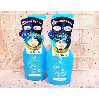 Bọt Rửa Mặt Tẩy Trang Senka ALL Clear Double W Foam 150ml