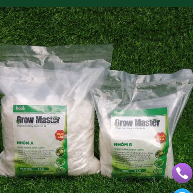 Phân bón thủy canh Grow Master dạng bột 2 gói A và B.