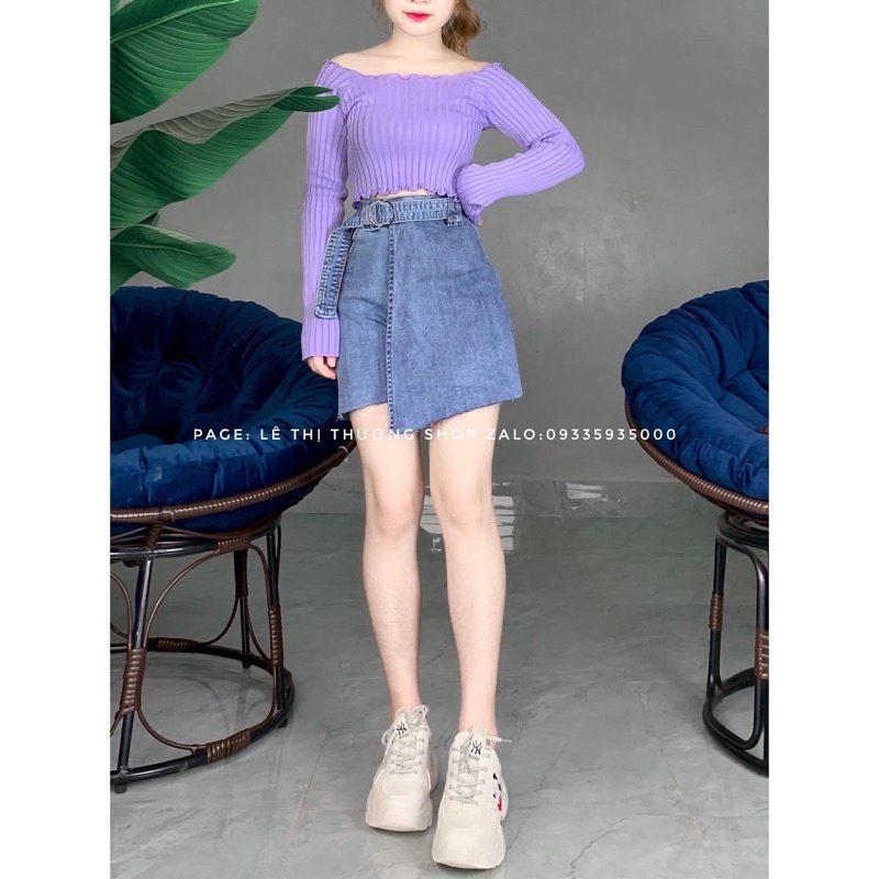 chân váy jeans lưng cao co giãn tốt xịn đẹp ( hình thật kèm video)