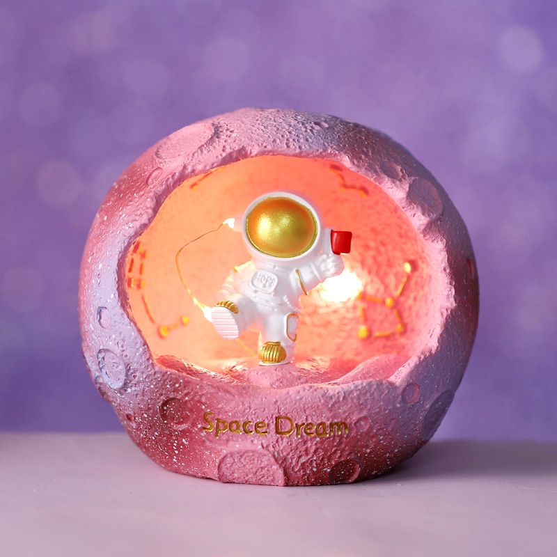 Đèn ngủ Phi hành gia vũ trụ tròn SPACE DREAM biểu cảm dễ thương đặt bàn làm việc, bàn học, quà tặng bạn bè người thân