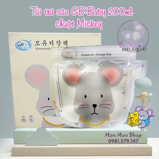 (200ml) Túi trữ sữa GB Baby 200ml chuột Mickey có vòi (32 túi/hộp)