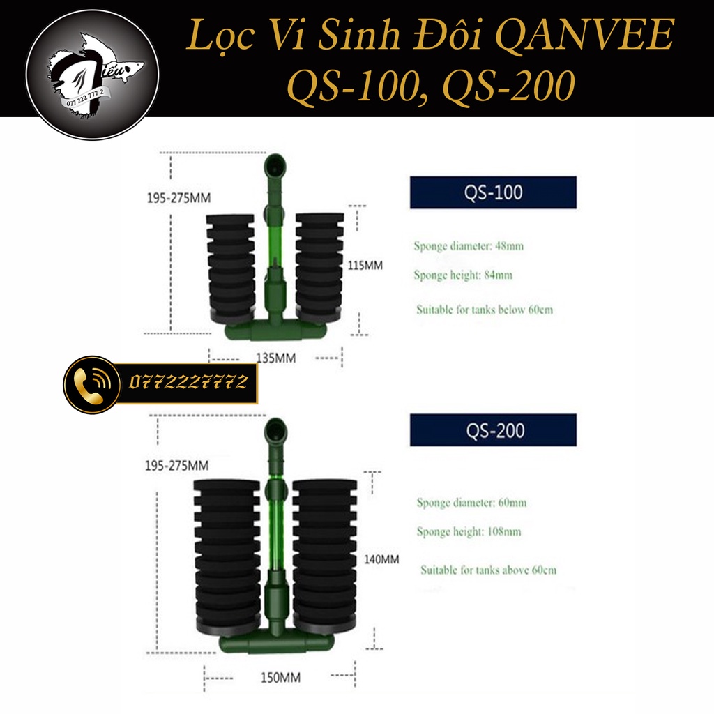 Lọc Vi Sinh Đôi Qanvee QS100, QS200 kiểu dáng đẹp, lọc nước tốt