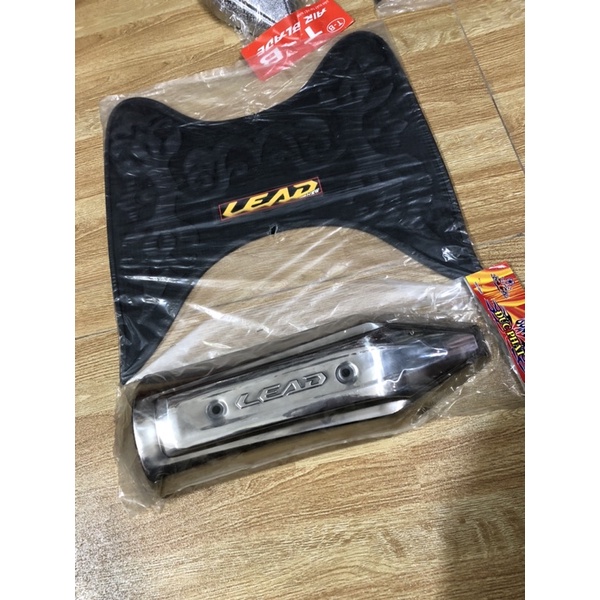 Giá trọn bộ 2 món Sàn chân +Ốp Pô xe LEAD 2013->2018 (cực đẹp giá rẻ )