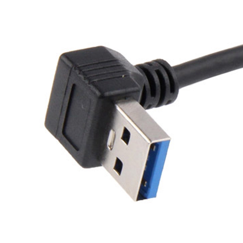 30cm USB 3.0 AM Male to AF Female Extension Cable Cord Right Angle Adapter Black