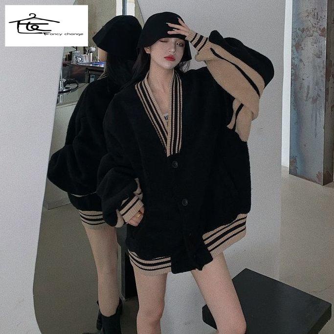 Áo Khoác Bóng Chày Bằng Vải Bông Dày Dặn Giữ Ấm Phong Cách Xuân Thu Cho Nữ