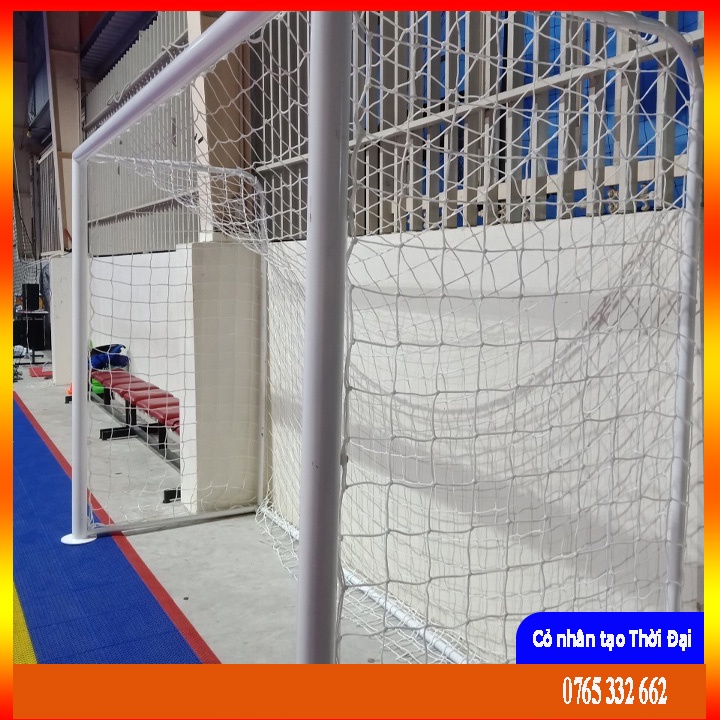 Lưới khung thành bóng đá mini 5 người - HÀNG XUẤT KHẨU - Bộ (2 lưới) sợi cước trắng 4li siêu bền