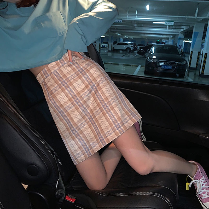 Chân Váy Chữ A Họa Tiết Sọc Caro Phong Cách Hàn Quốc Thời Trang Cho Nữ