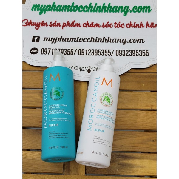 Dầu gội xả Moroc Moroccanoil repair phục hồi độ ẩm 500ml