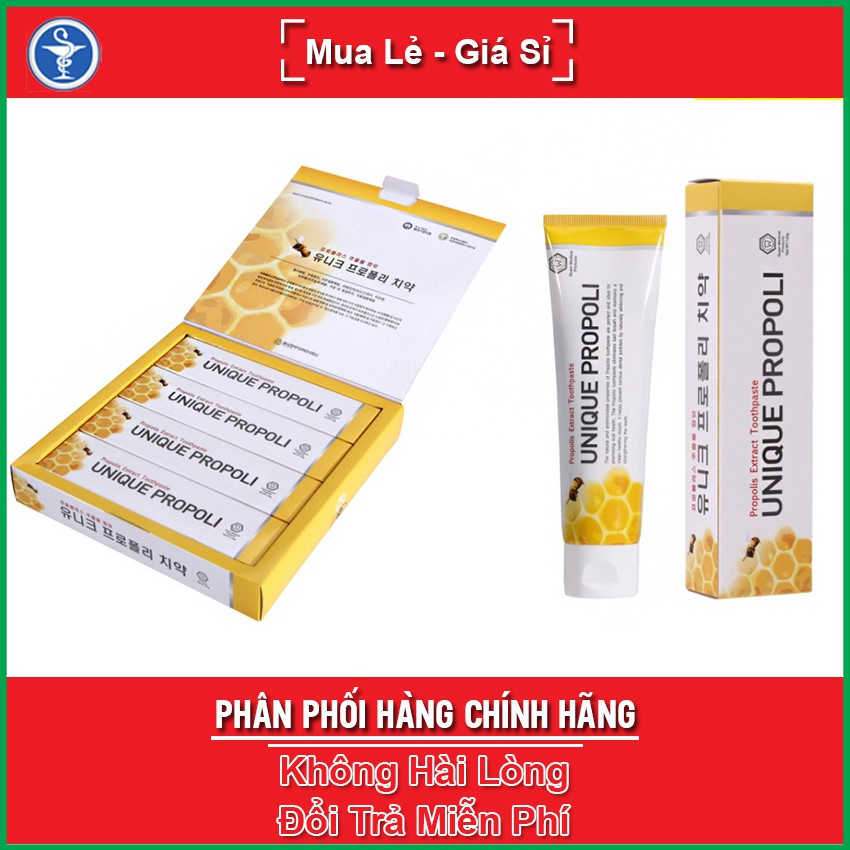 Kem Đánh Răng Keo Ong UNIQUE PROPOLI - Giúp làm sạch cao răng, làm trắng răng, kháng khuẩn, khử mùi hôi, ngừa sâu răng