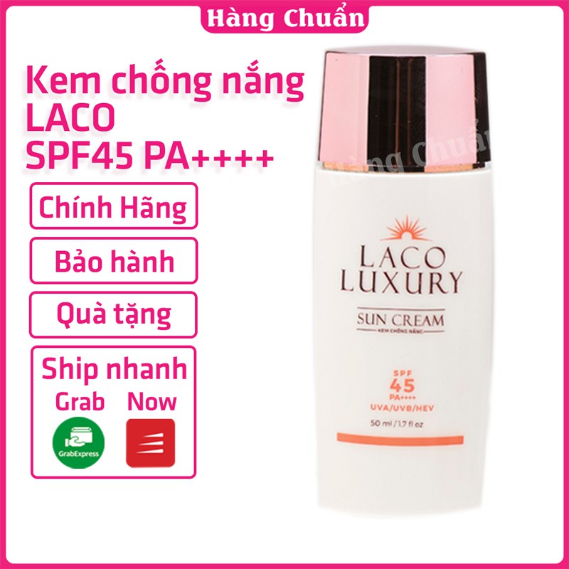 Hàng Chuẩn - Kem chống nắng Laco Luxury\ SPF45 PA++++ Chống UVA UVB lên tone kiềm dầu
