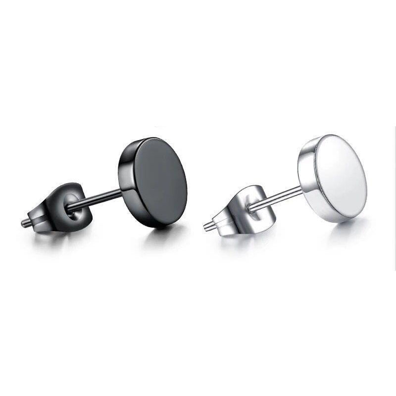 XiaoboACC 1 Piece Korean Fashion Titanium Steel Dumbbell Stud Earrings