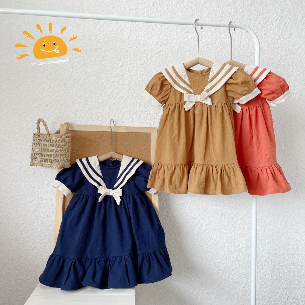 Váy hè cổ thủy thủ cho bé gái 1-5 tuổi (Mã 080701)