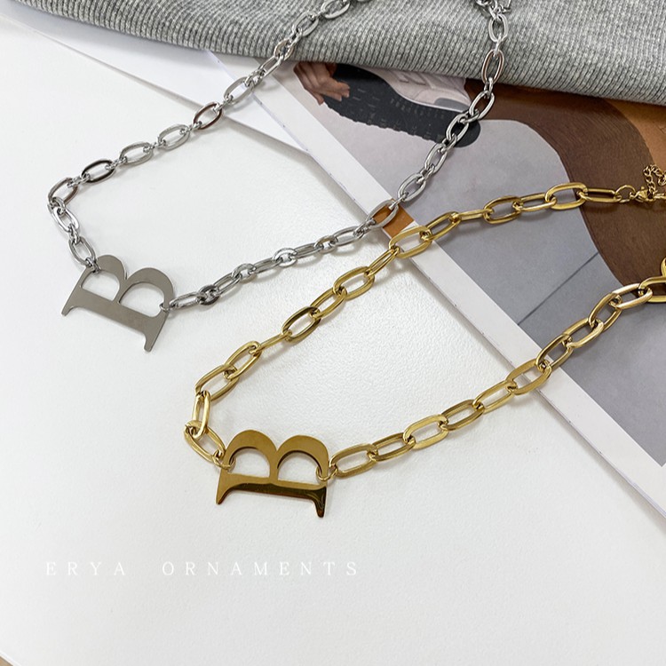 Dây Chuyền Mặt Chữ B Bản Rộng Thời Trang 22711