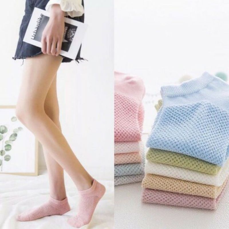 Tất lưới nữ cổ ngắn, 1 đôi màu ngẫu nhiên