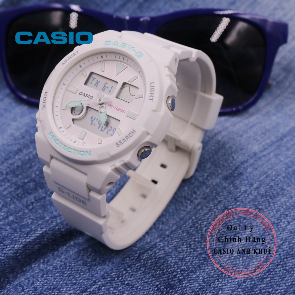 Đồng hồ Casio nữ Baby-G BAX-100-7ADR dây nhựa ( màu trắng)