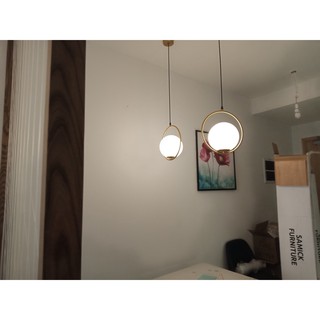 Đèn thả thủy tinh tròn THCN40 (Tặng kèm BÓNG LED THỦY TINH G45)