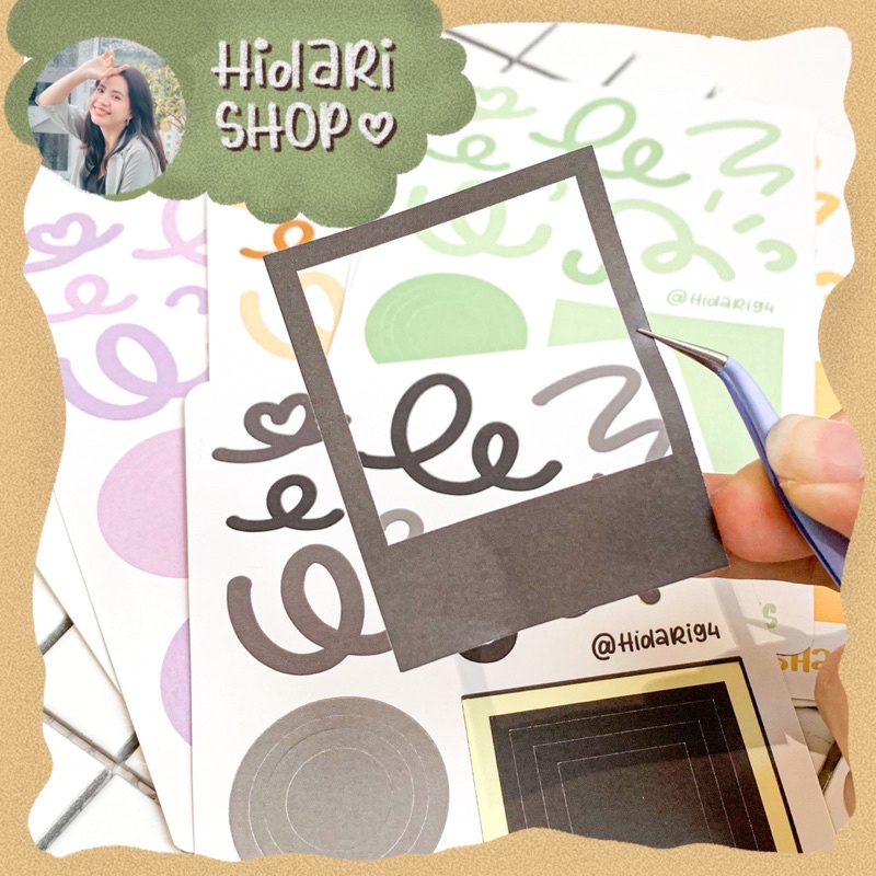 Sticker Khung Polaroid Confetti - Khung Tròn/Vuông / Hidari