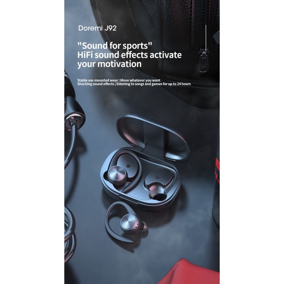Thể thao Bluetooth-Tương Thích Tai Nghe Không Dây với Mic IPX5 Không Thấm Nước Móc Tai Bluetooth Tai Nghe Tai Nghe Hifi Stereo Âm Nhạc Earbuds cho Điện Thoại 『 rccu 』