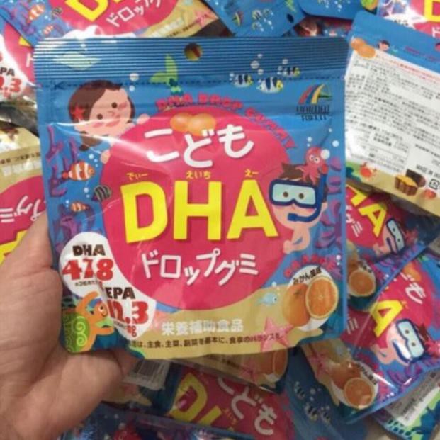 Kẹo dẻo vitamin trẻ em bổ sung DHA cho bé Unimat Nhật vị cam 90 viên