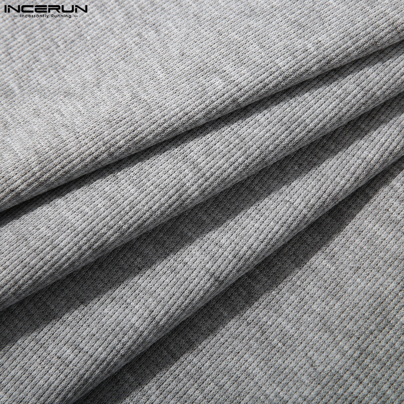 Áo ba lỗ Incerun dệt kim cổ tròn không tay size S-5XL dành cho nam