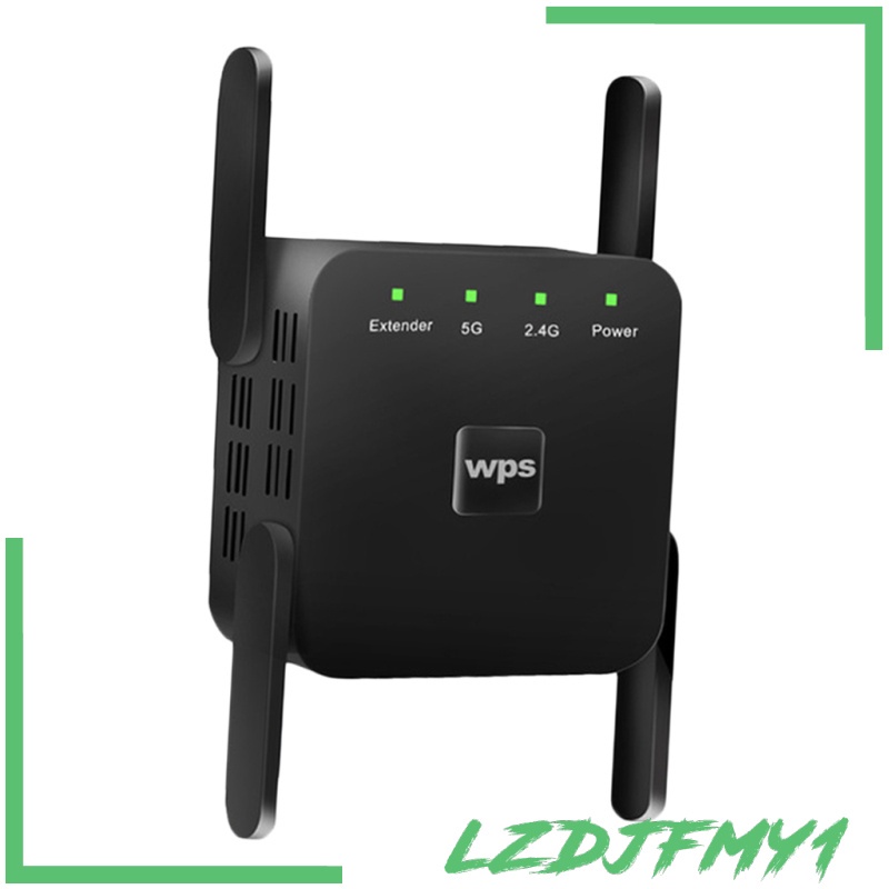 [giá giới hạn] 1200Mbps 2.4G 5G Wireless Wifi Repeater 4 Antennas Signal Booster EU-Plug