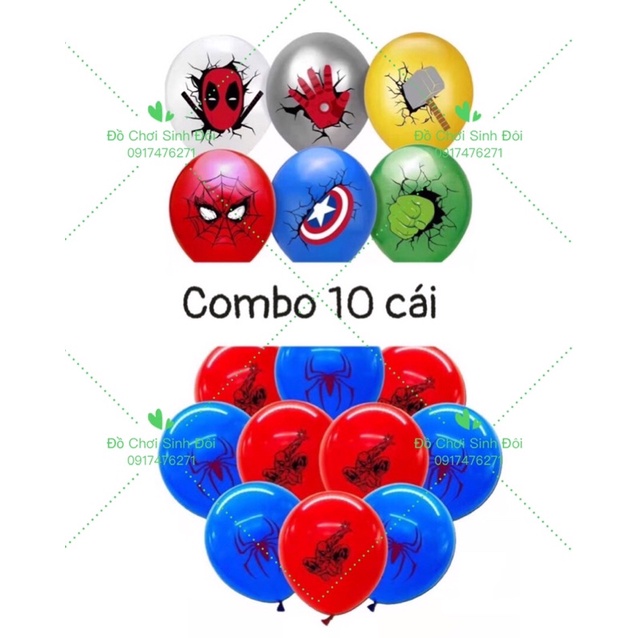 bong bóng hình siêu nhân - combo 10 cái