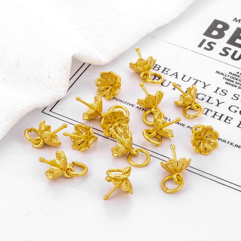 Giá Đỡ Mắt Cừu 8mm Bằng Đồng Mạ Vàng 18K Chất Lượng Cao