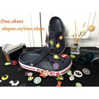 Dép sục cá sấu xanh tím than tặng kèm 10 jibbitz/sticker