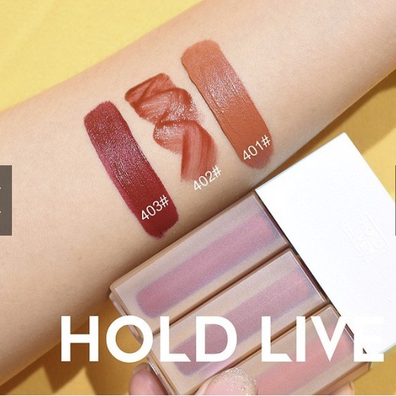 [Hoàn xu 50%] HOLD LIVE - SET 3 SON KEM TRICOLOR FOG MATTE LIP