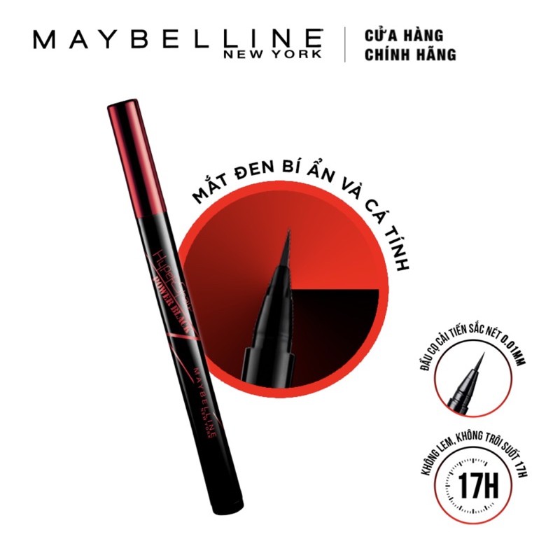 Kẻ mắt nước Eyeliner Maybelline Sắc nét lâu trôi màu đen