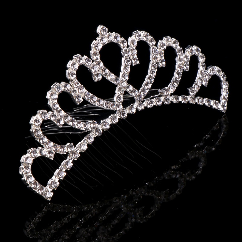 Lược Cài Tóc Hình Trái Tim Đính Đá Cho Cô Dâu