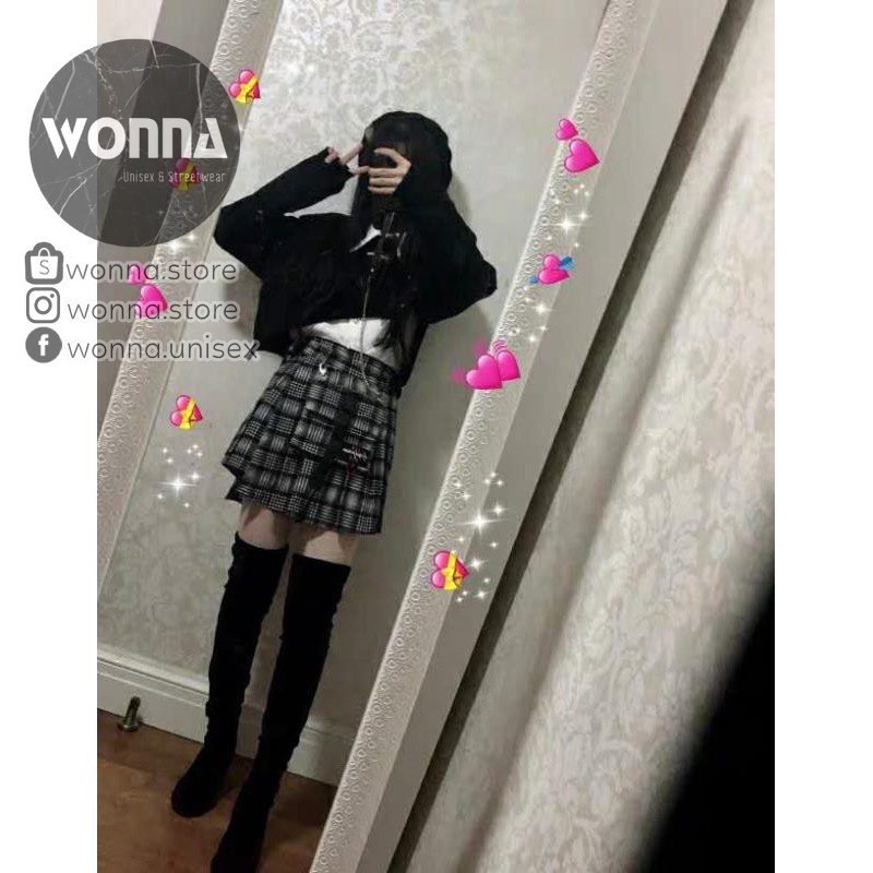 (CÓ SẴN) [ẢNH THẬT 5 TẤM CUỐI] SKIRT BOX CHAIN quần giả váy belt caro unisex ulzzang street style chân váy dây xích hộp | BigBuy360 - bigbuy360.vn