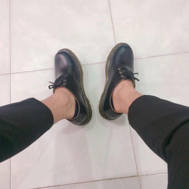 Giày Dr.1461 đủ size nam nữ da bóng, giày da thời trang, trẻ trung, Lucas Shoes (Dr.1461 đen trơn) '
