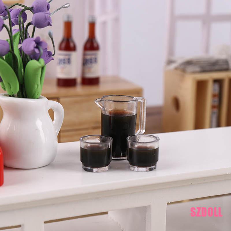Bộ 3 Mô Hình Tách Trà Mini Tỉ Lệ 1/12 Dùng Trang Trí Nhà Búp Bê SZDOLL6