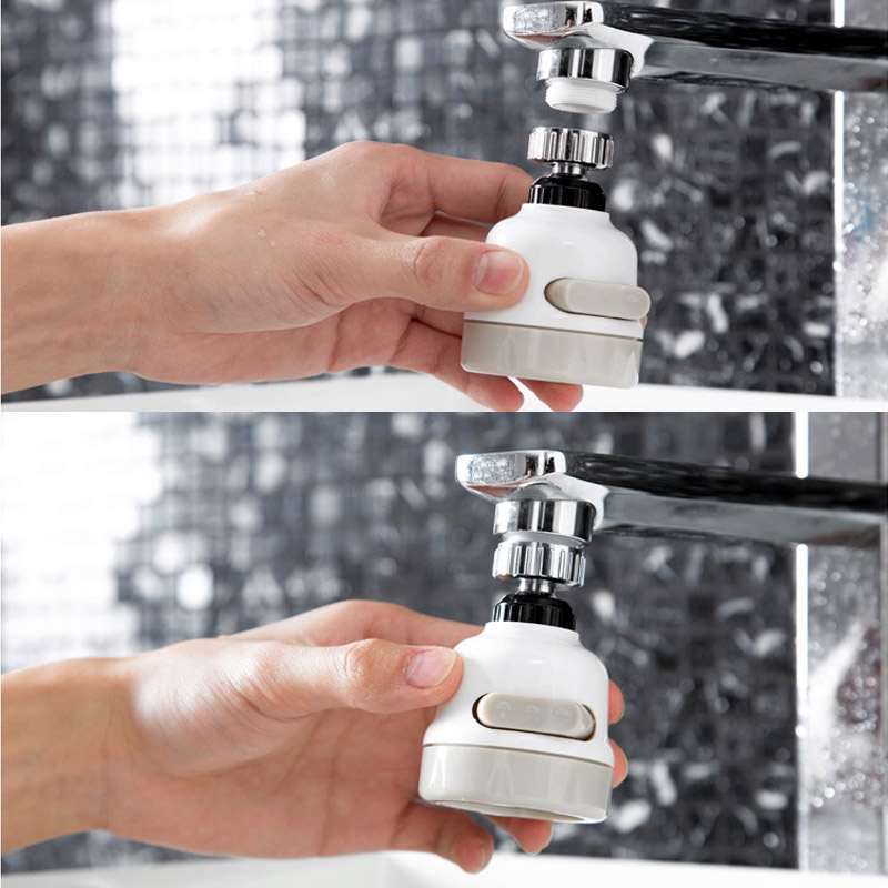 Đầu vòi phun nước xoay 360 độ bền bỉ 3 chế độ phun nước gắn bồn rửa chống văng nước tiết kiệm hiệu quả