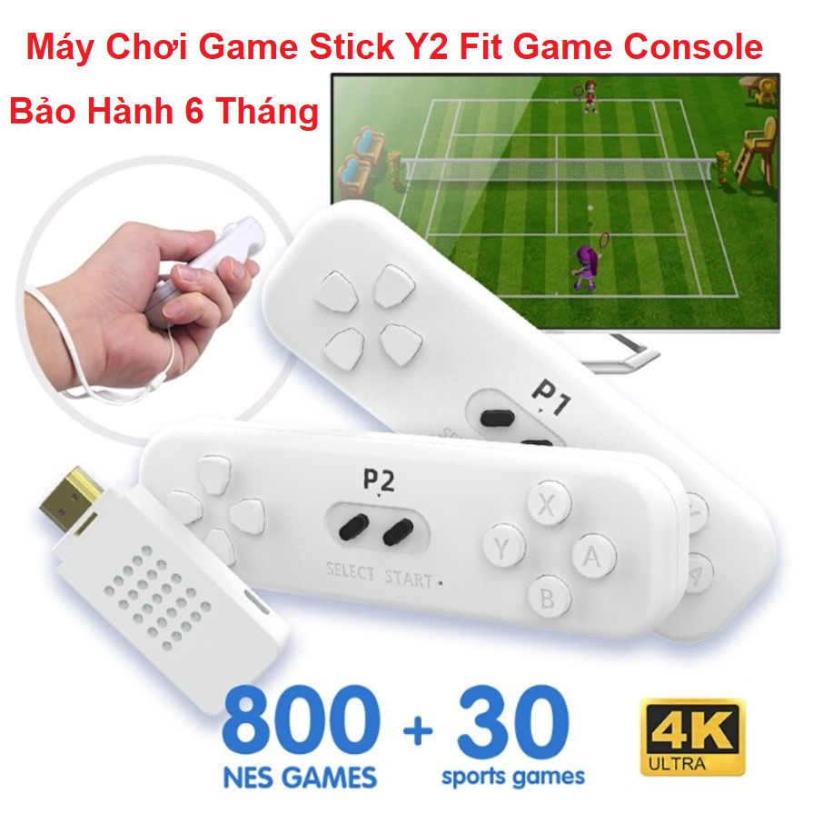 Máy Chơi Game Stick Không Dây Thể Thao Y2 Fit 830 Game 4K, Trò sport + trò chơi cổ điển, 4 nút kêt nối HDMI