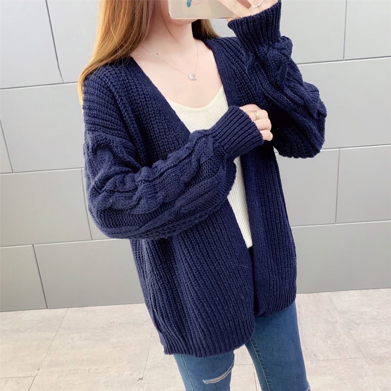 Áo Sweater Tay Dài Phong Cách Retro 203526 Áo Khoác Len Dáng Rộng Phong Cách Thời Trang Hàn Quốc